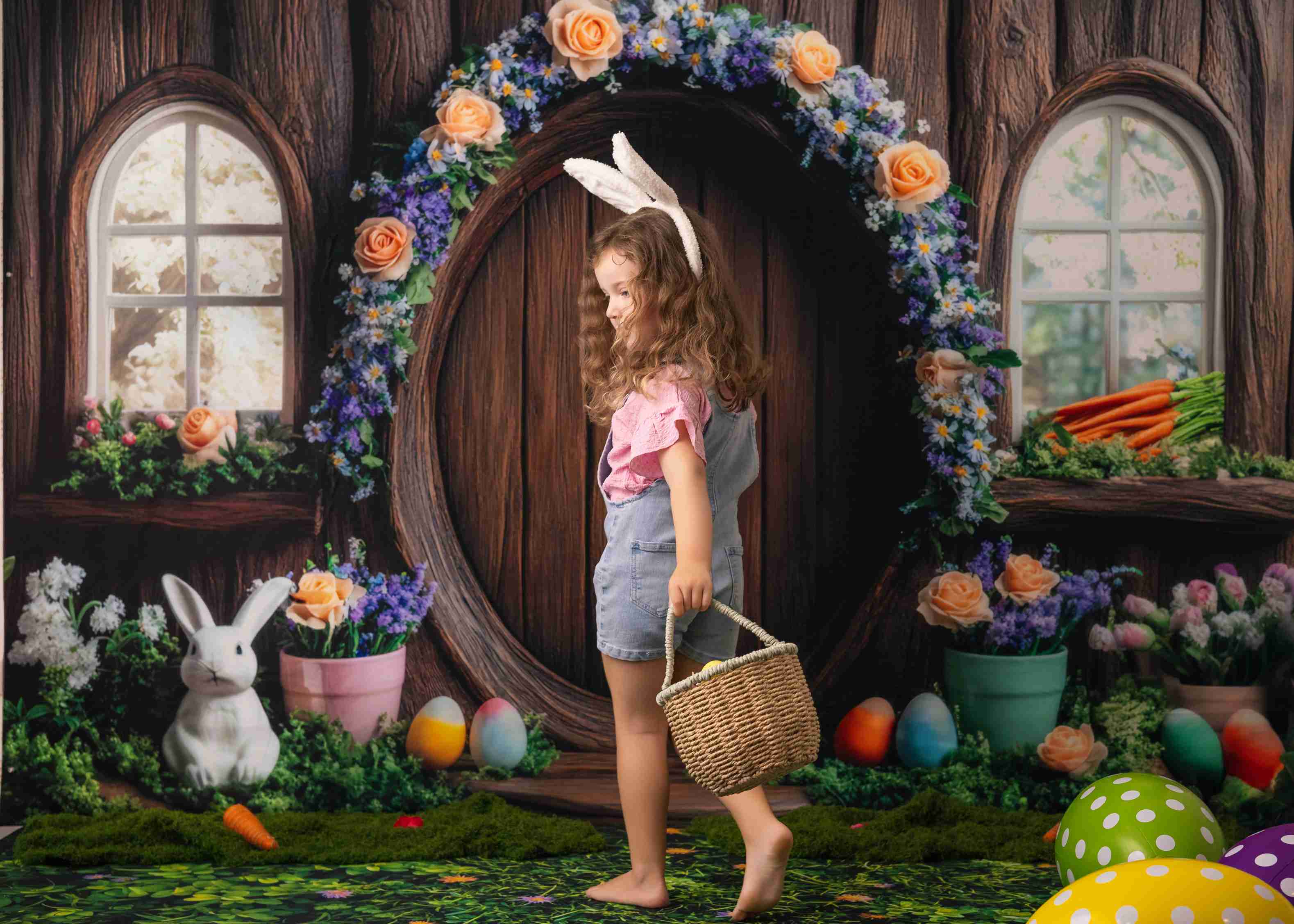 On Sale Kate Easter Bunny Floral Arch Tree House Backdrop Designed by Mini MakeBelieve -UK