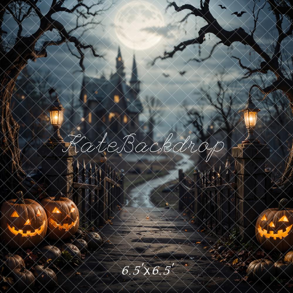 Kate Halloween Forest Bridge Dark Castle Backdrop Designed by Emetselch -UK