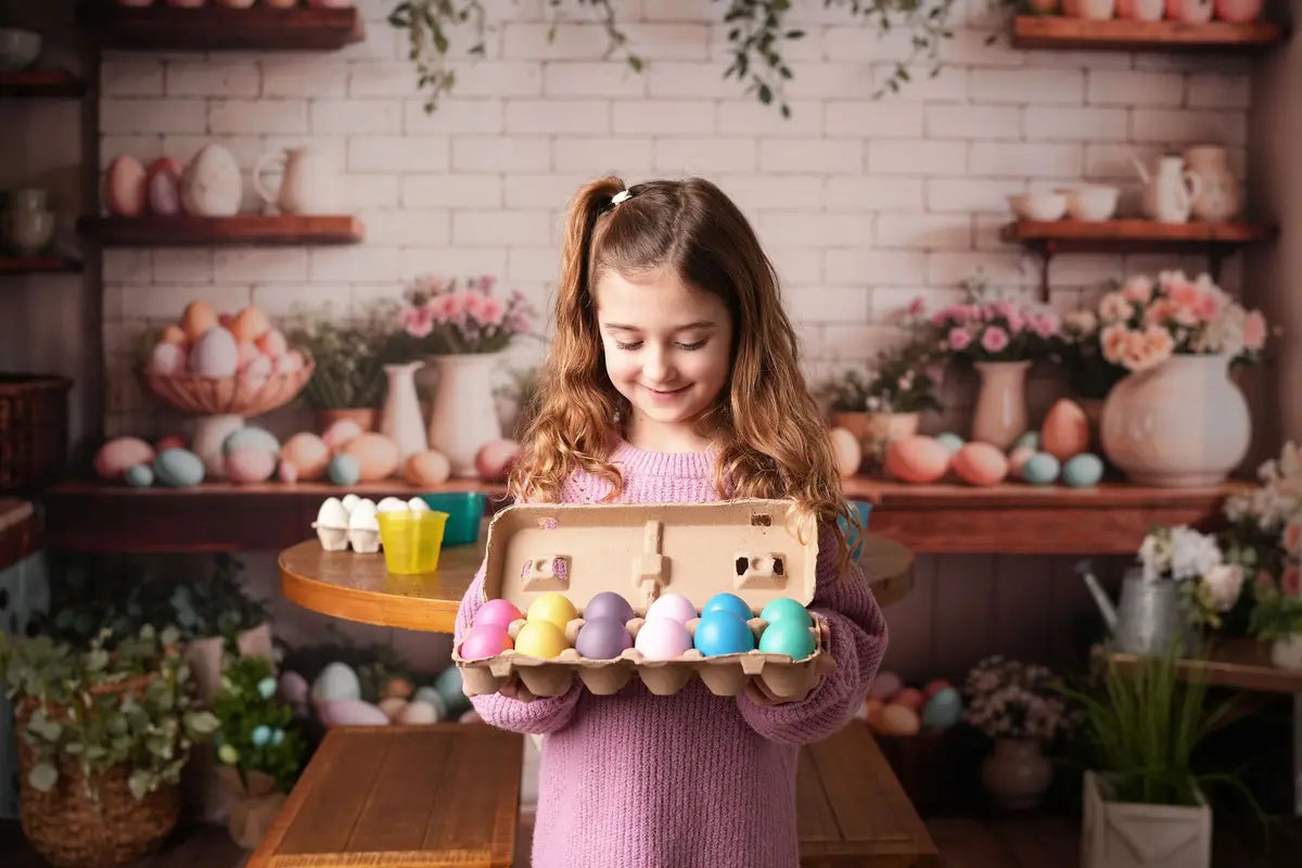 On Sale Kate Easter Eggs Flowers Kitchen Backdrop Designed by Emetselch -UK