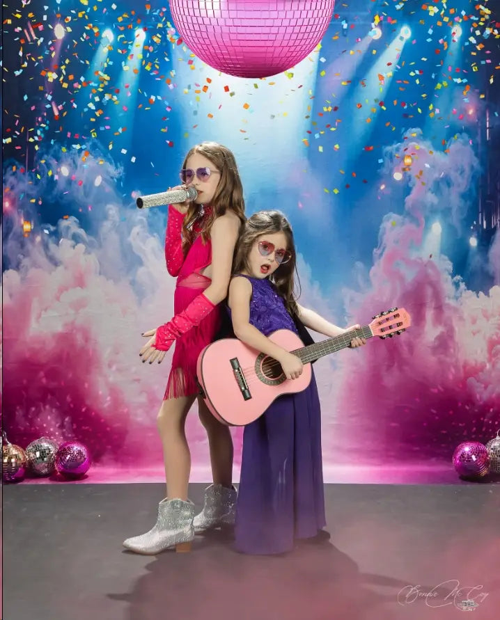 Kate Pink Smoke Stage Lighting Fleece Backdrop Designed by Emetselch -UK