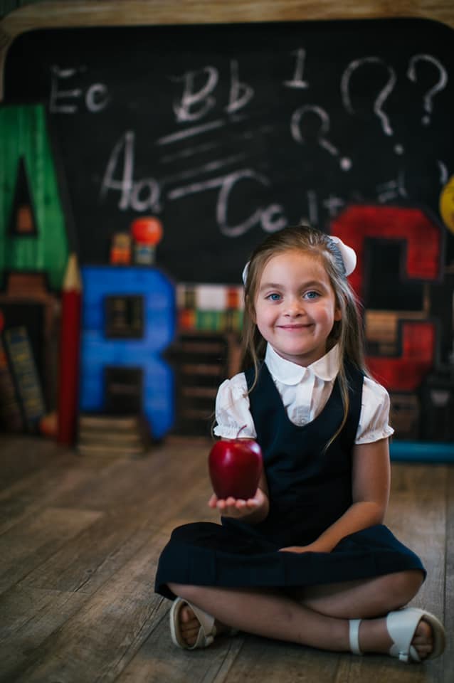 Kate Back to School Summer Blackboard Colorful ABC Fleece Backdrop -UK