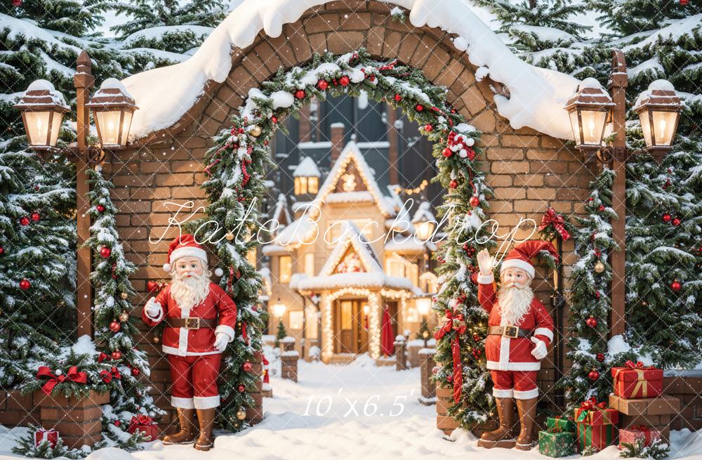 Lightning Deals Kate Christmas Santa Castle Arched Brick Backdrop Designed by Chain Photography -UK