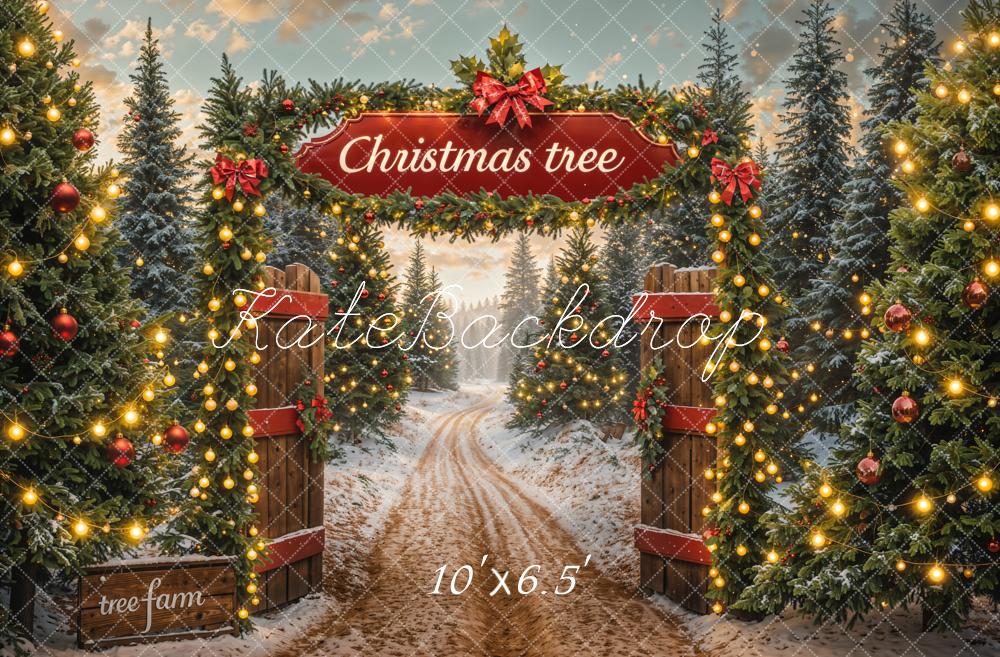 Kate Winter Christmas Tree Farm Backdrop Designed by Emetselch -UK