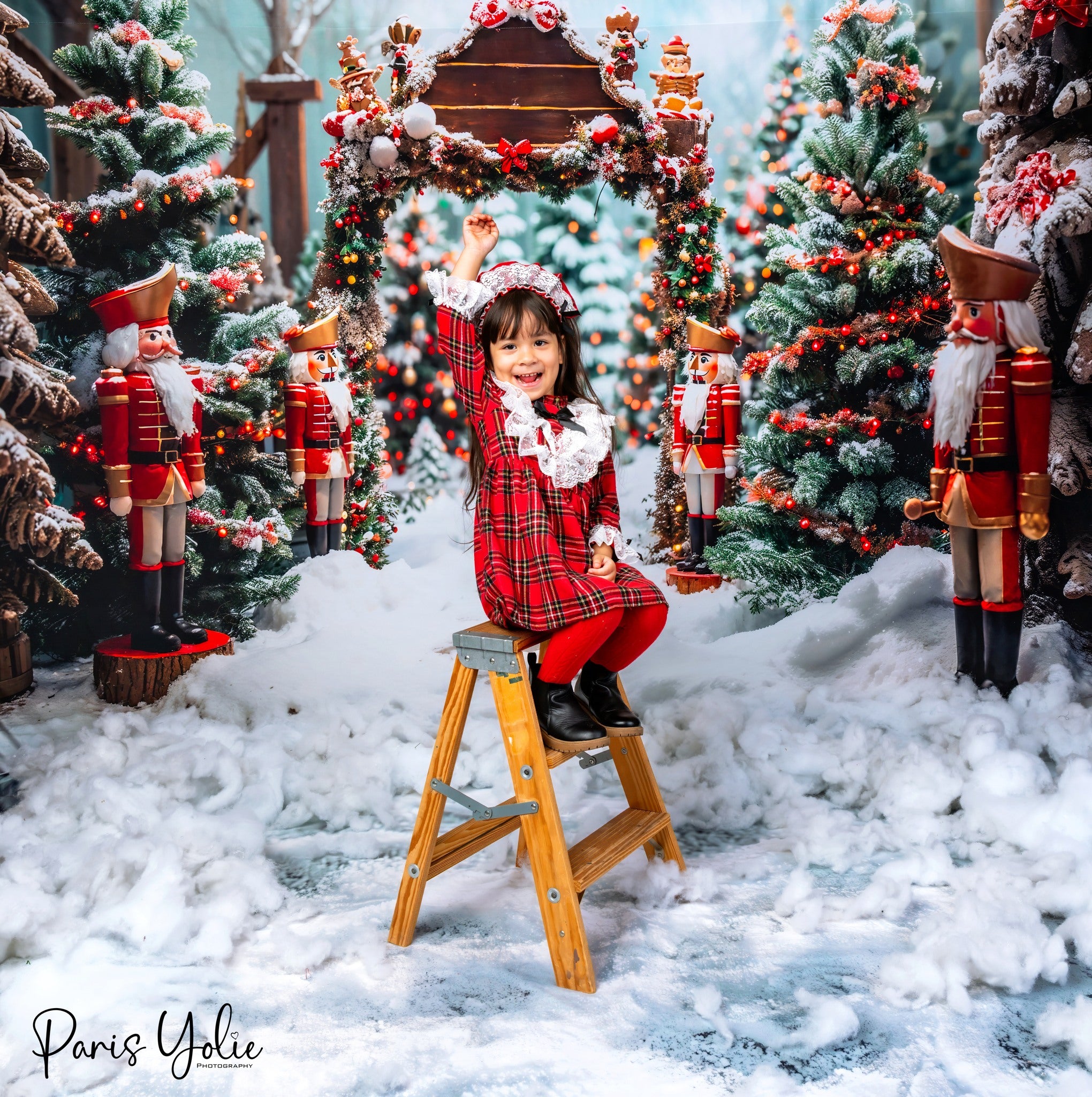 Kate Christmas Forest Snow Nutcracker Backdrop+Winter Snowland Floor Backdrop -UK