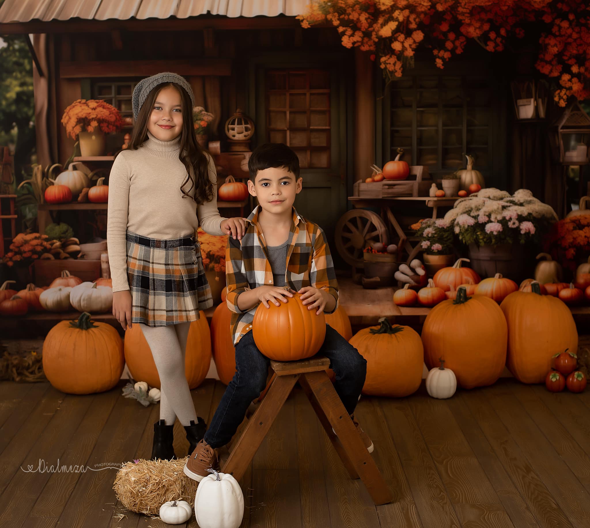 Kate Autumn Pumpkin Store Backdrop Designed by Emetselch