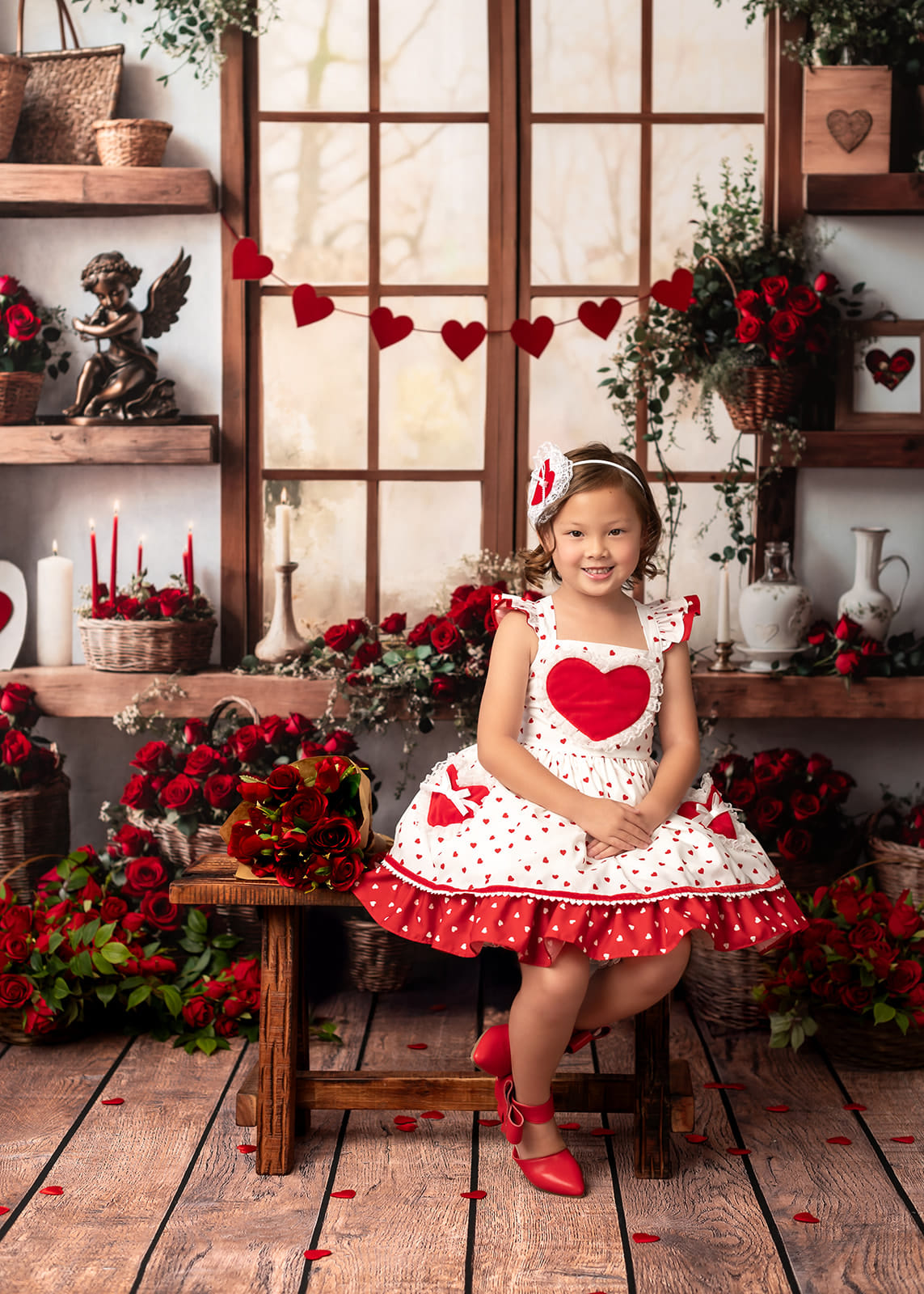 Kate Valentine's Day Roses Shelves Backdrop Designed by Emetselch -UK