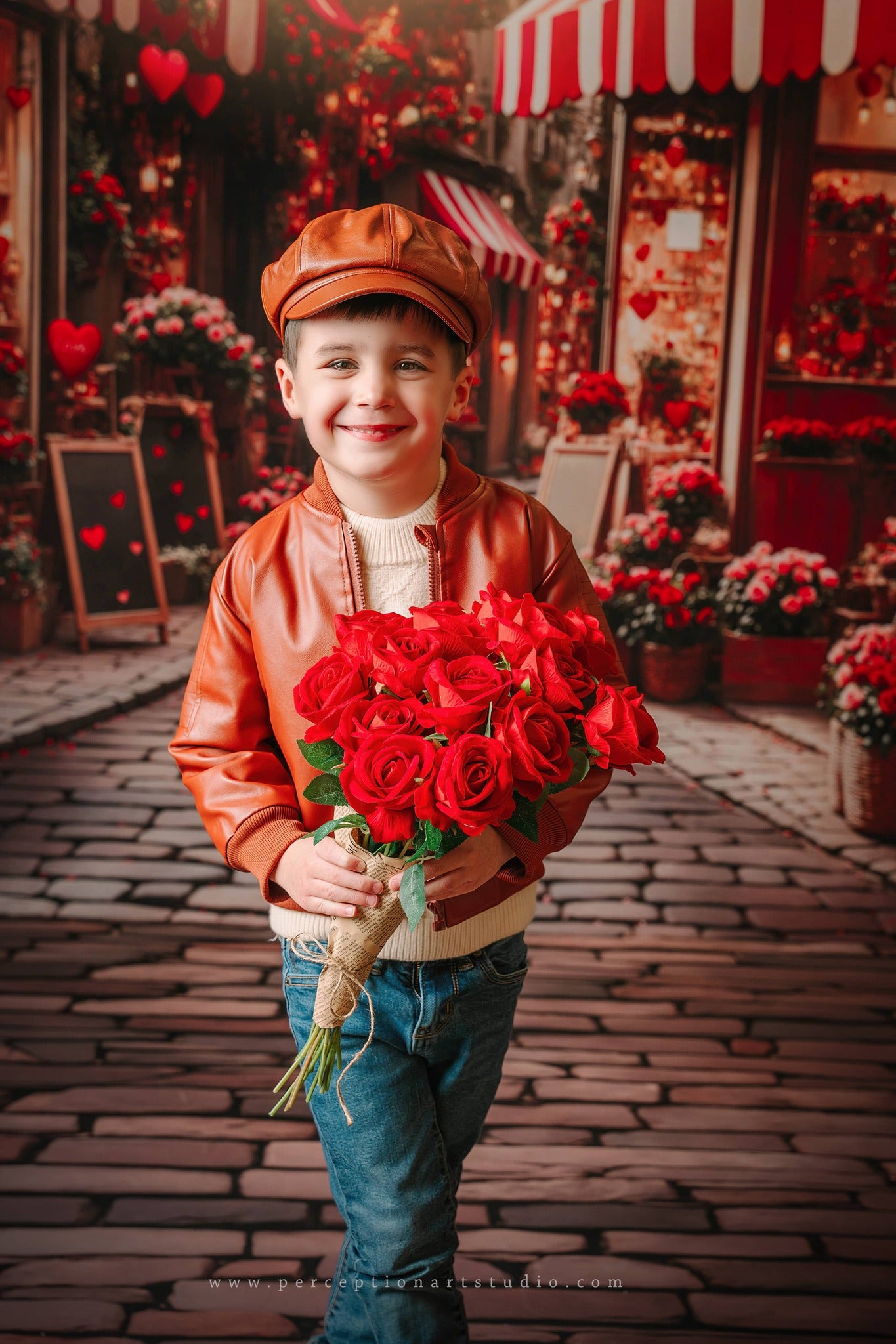 Kate Valentine's Day Flower Shop Street Backdrop Designed by Emetselch