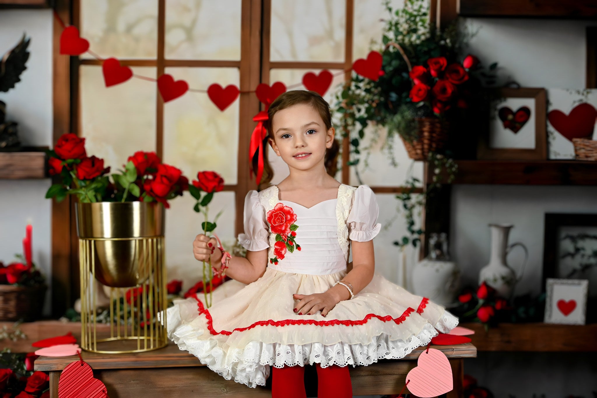 Kate Valentine's Day Roses Shelves Backdrop Designed by Emetselch