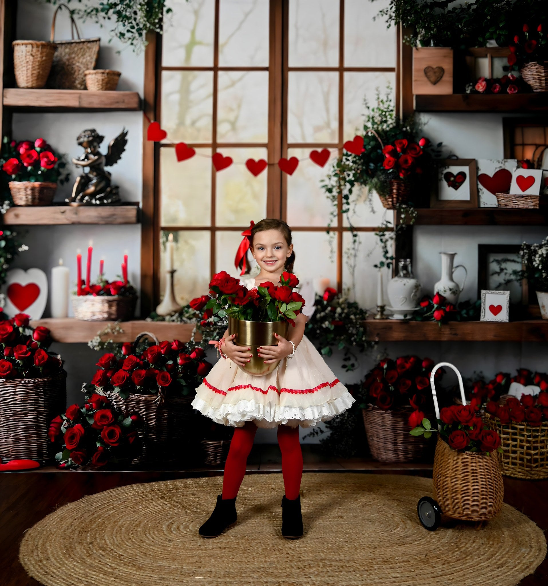 Kate Valentine's Day Roses Shelves Backdrop Designed by Emetselch