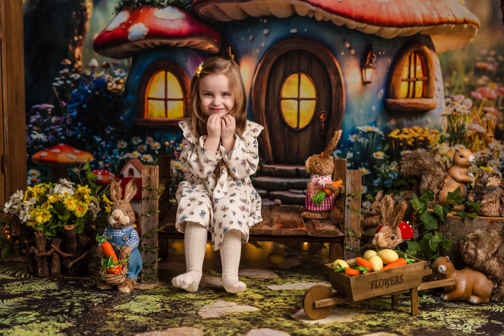 Kate Easter Fairy Mushroom House Forest Backdrop Designed by Emetselch