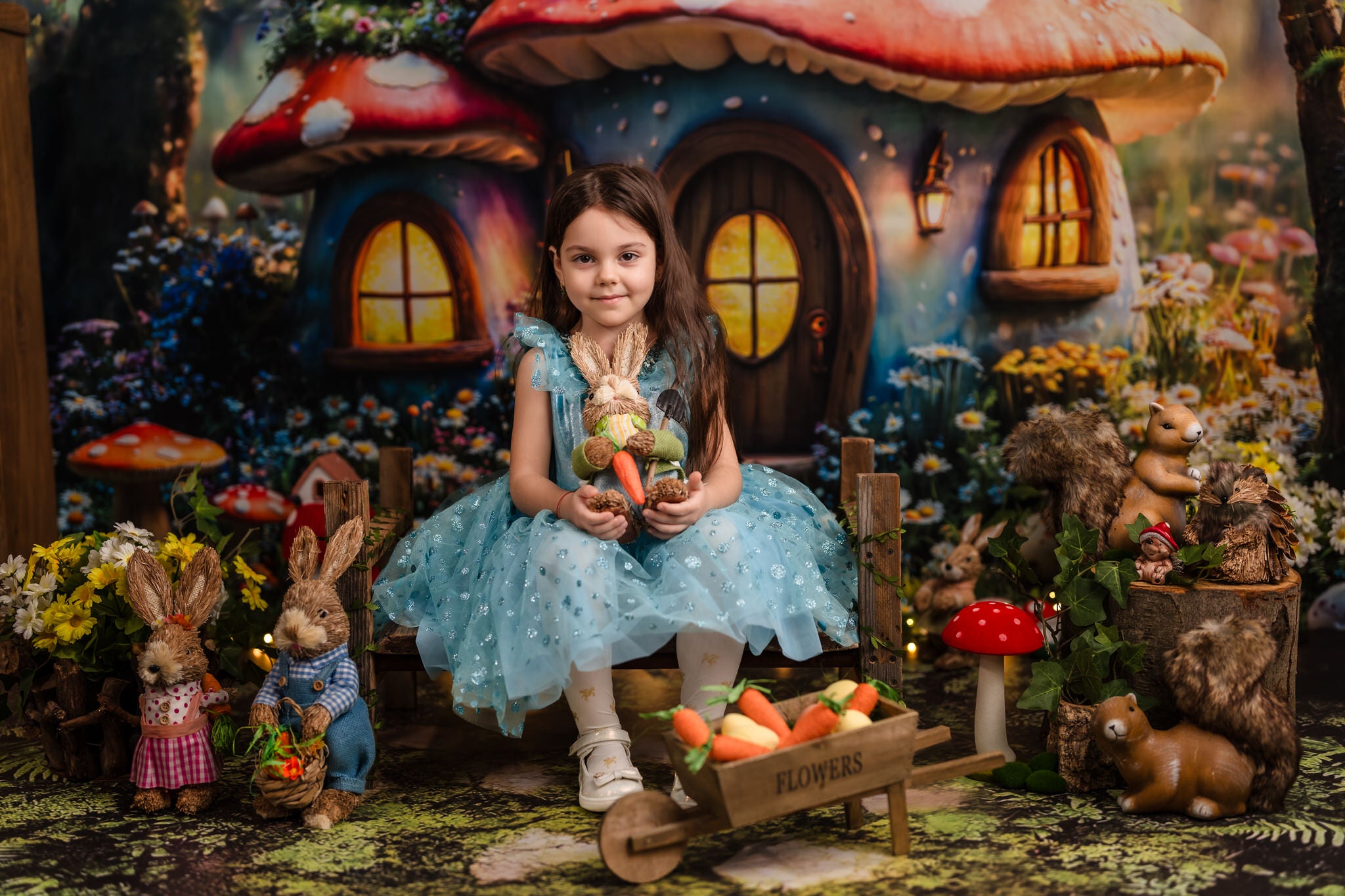 Kate Easter Fairy Mushroom House Forest Backdrop Designed by Emetselch -UK