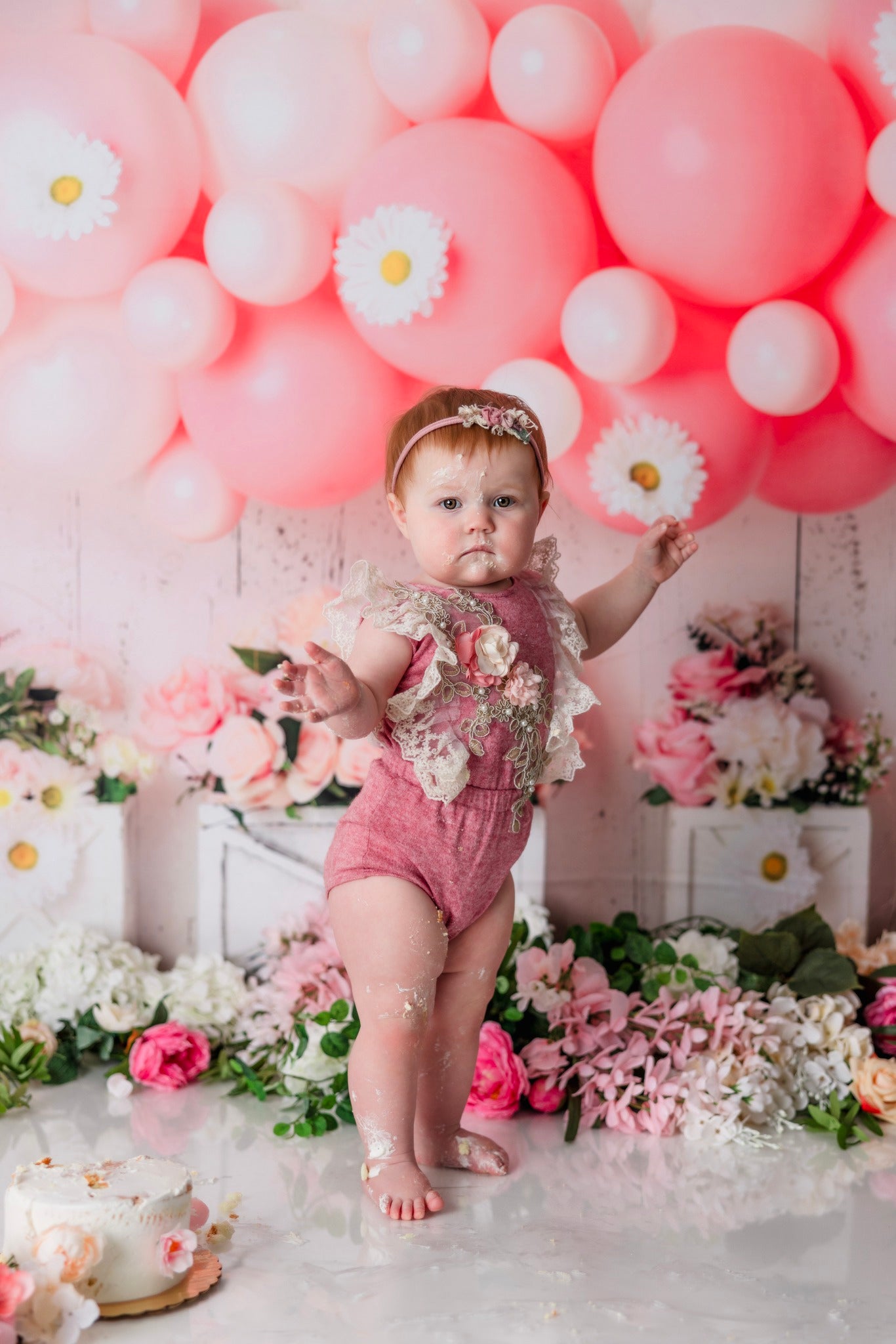 Kate Pink Birthday Balloons Backdrop Designed by Mandy Ringe Photography