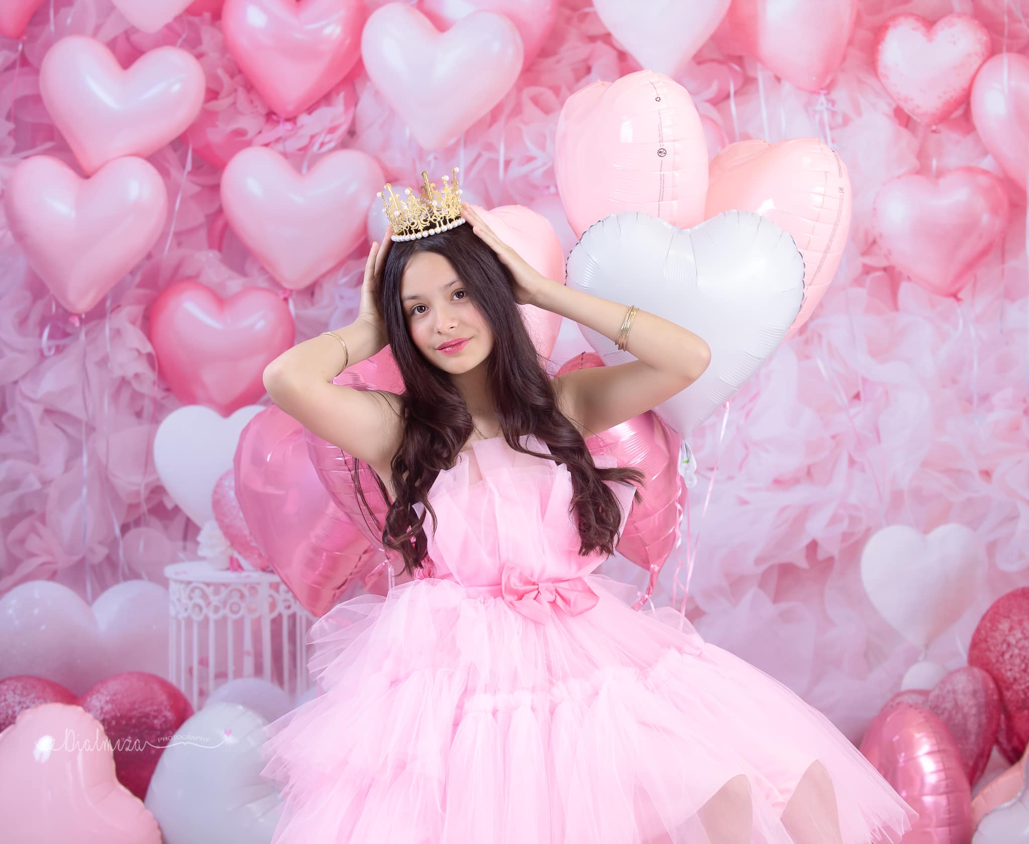 Kate Valentine's Day Pink Love Heart Balloon Room Backdrop Designed by Emetselch -UK