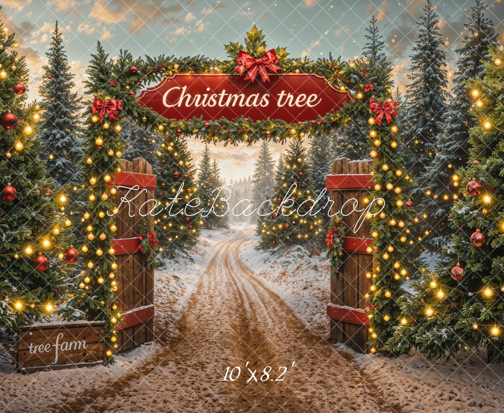 Kate Winter Christmas Tree Farm Backdrop Designed by Emetselch -UK