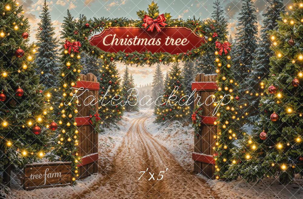 Kate Winter Christmas Tree Farm Backdrop Designed by Emetselch -UK