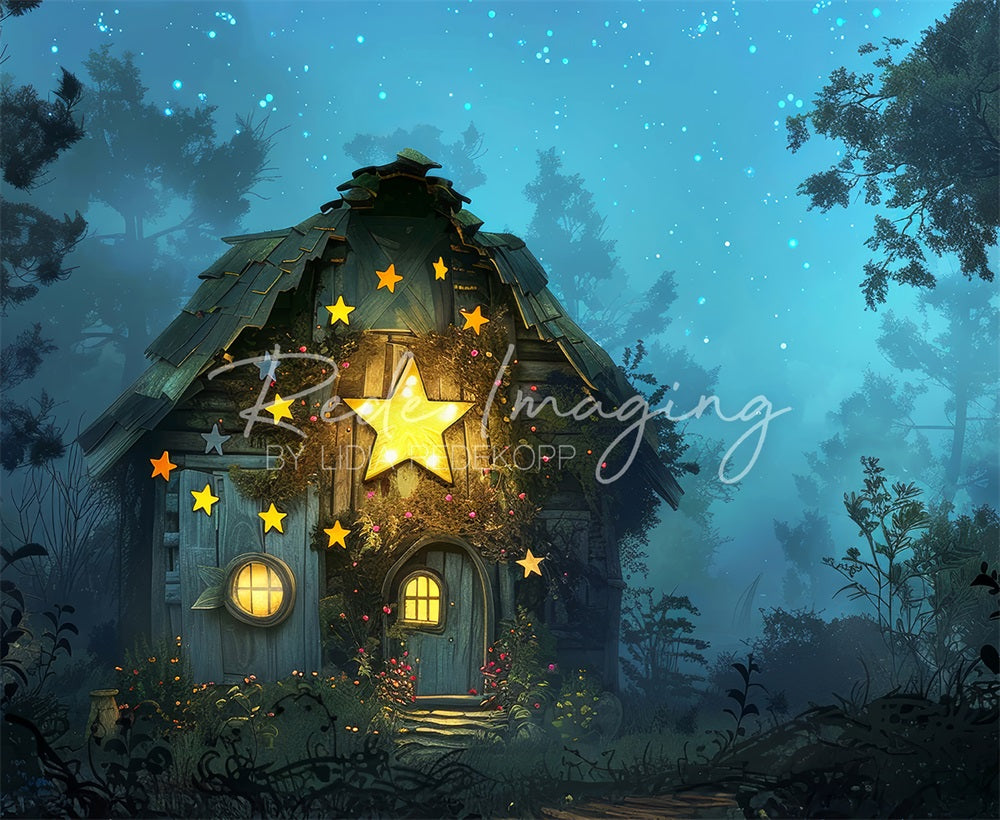 Kate Dreamy Forest Enchanted Star Wooden Hut Backdrop Designed by Lidia Redekopp -UK