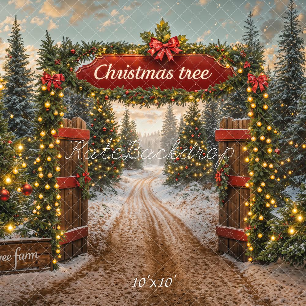 Kate Winter Christmas Tree Farm Backdrop Designed by Emetselch -UK