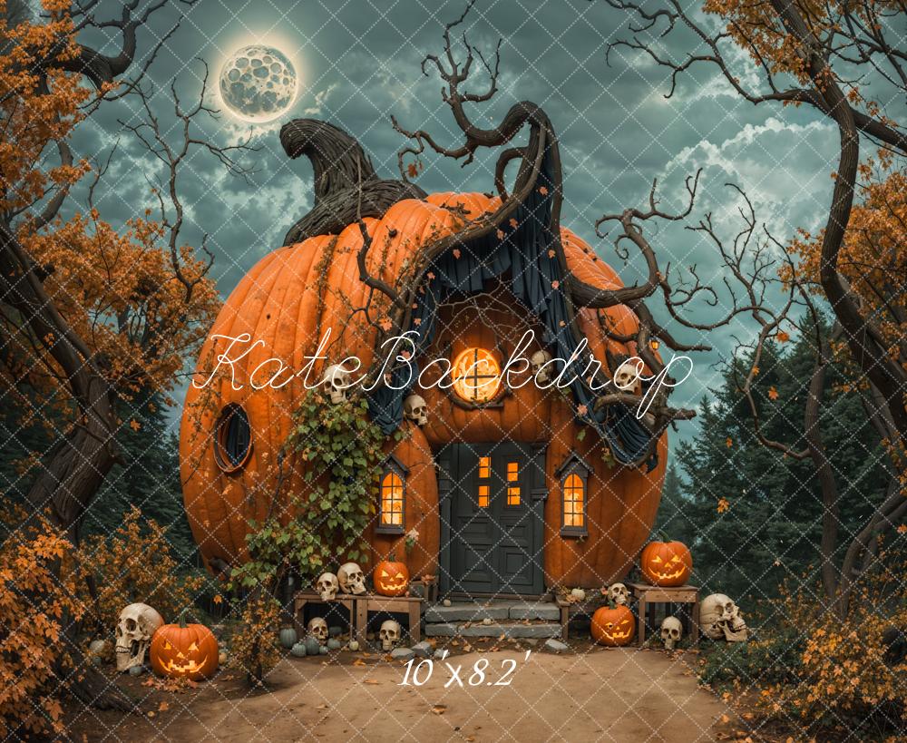 Kate Halloween Night Magical Pumpkin House Backdrop Designed by Emetselch -UK