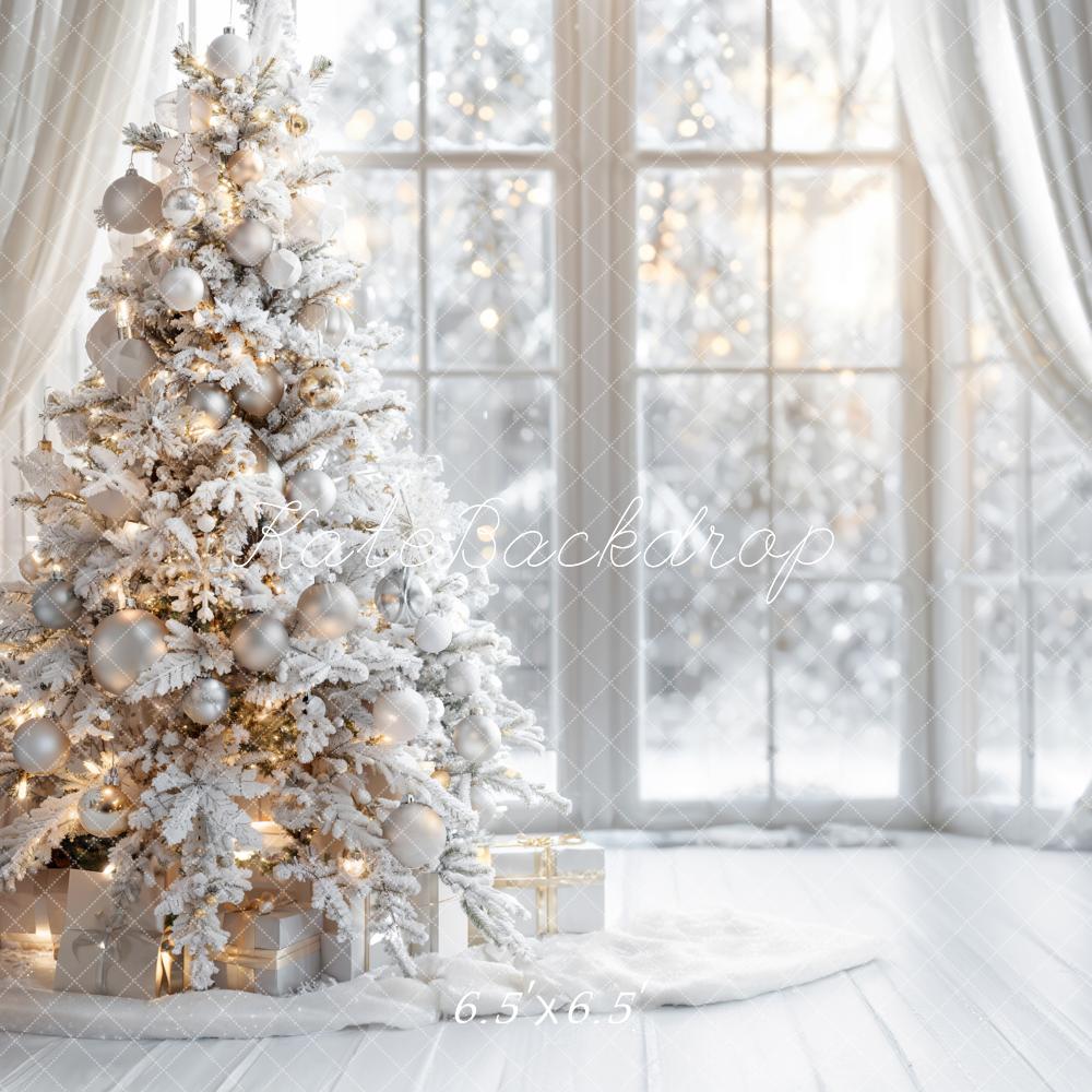 Kate Winter White Christmas Tree Window Backdrop Designed by Emetselch -UK