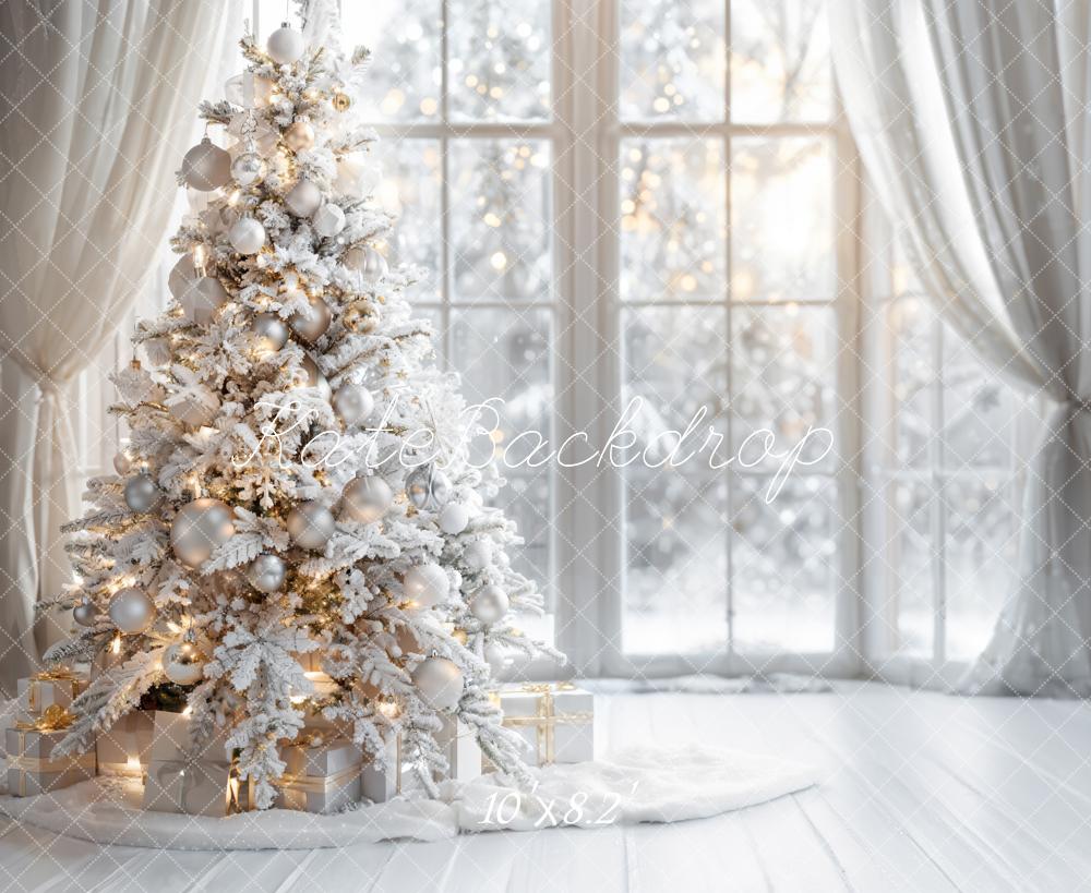 Kate Winter White Christmas Tree Window Backdrop Designed by Emetselch -UK