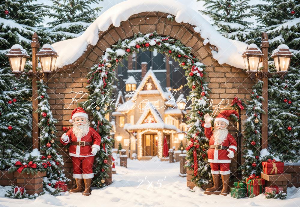 Lightning Deals Kate Christmas Santa Castle Arched Brick Backdrop Designed by Chain Photography -UK