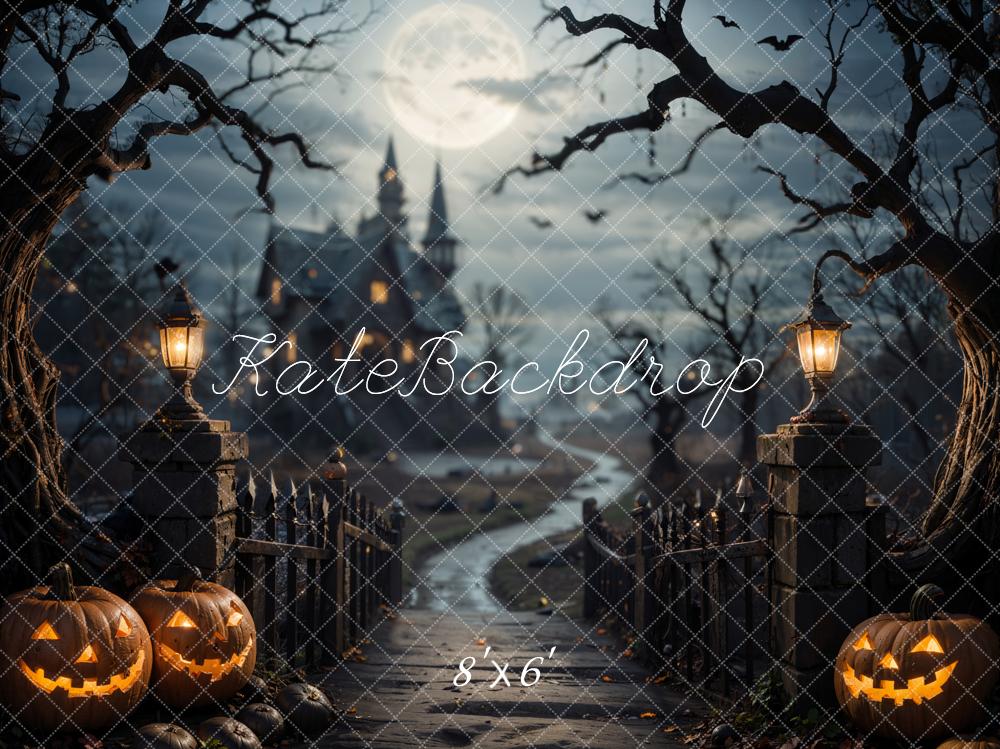 Kate Halloween Forest Bridge Dark Castle Backdrop Designed by Emetselch -UK