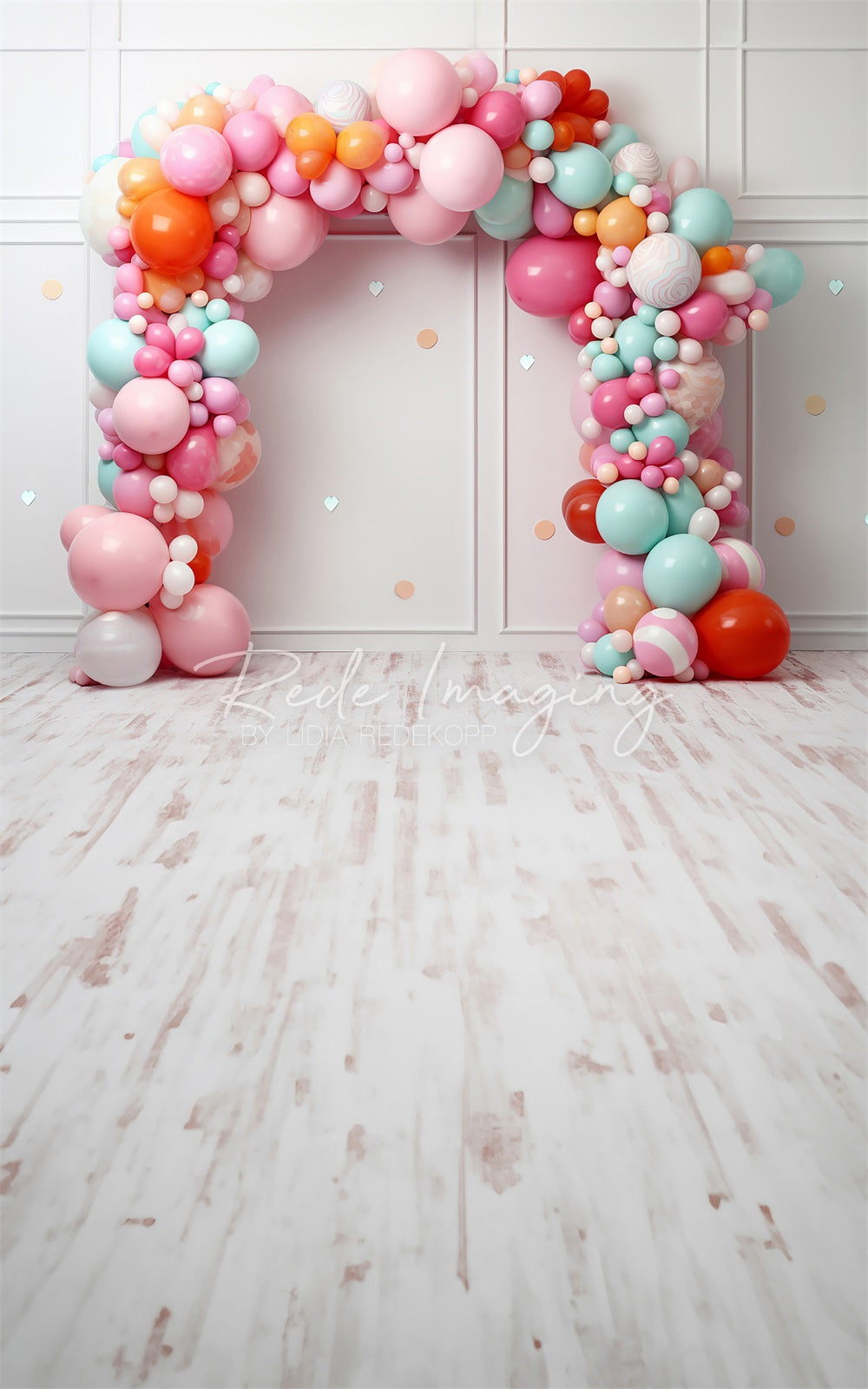 Kate Sweep Birthday Cake Smash Balloon Arch Backdrop Designed by Lidia Redekopp -UK