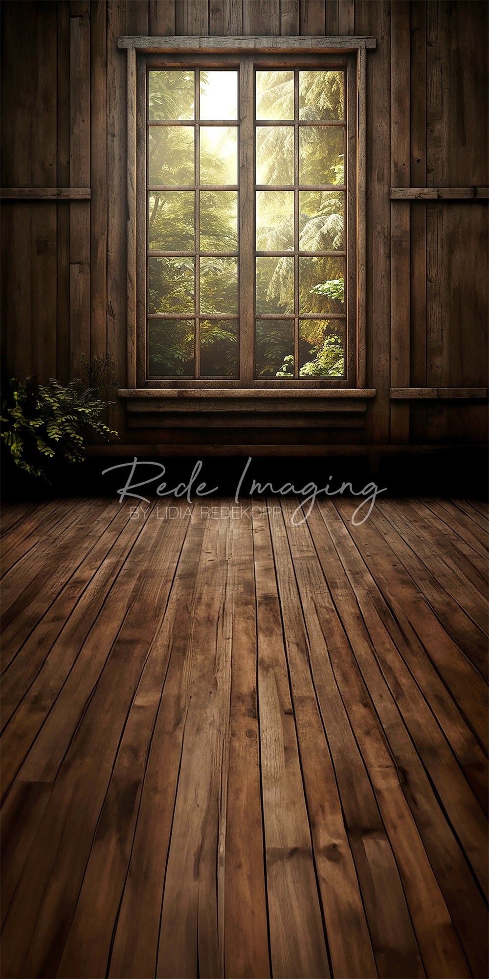 Lightning Deals Kate Sweep Spring Forest Wooden Cabin Window Backdrop Designed by Lidia Redekopp -UK