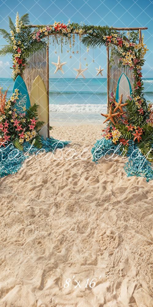 Kate Sweep Summer Tropical Flower Seaside Surfboard Backdrop Designed by Chain Photography -UK