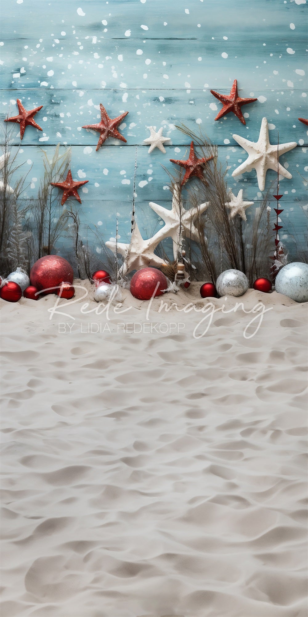 Kate Sweep Starfish Beach Christmas Backdrop Designed by Lidia Redekopp -UK