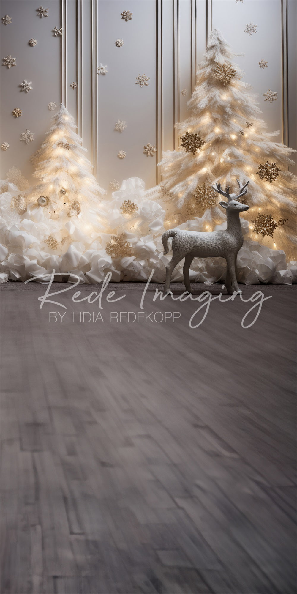 Kate Sweep Warm Christmas Deer Backdrop Designed by Lidia Redekopp -UK