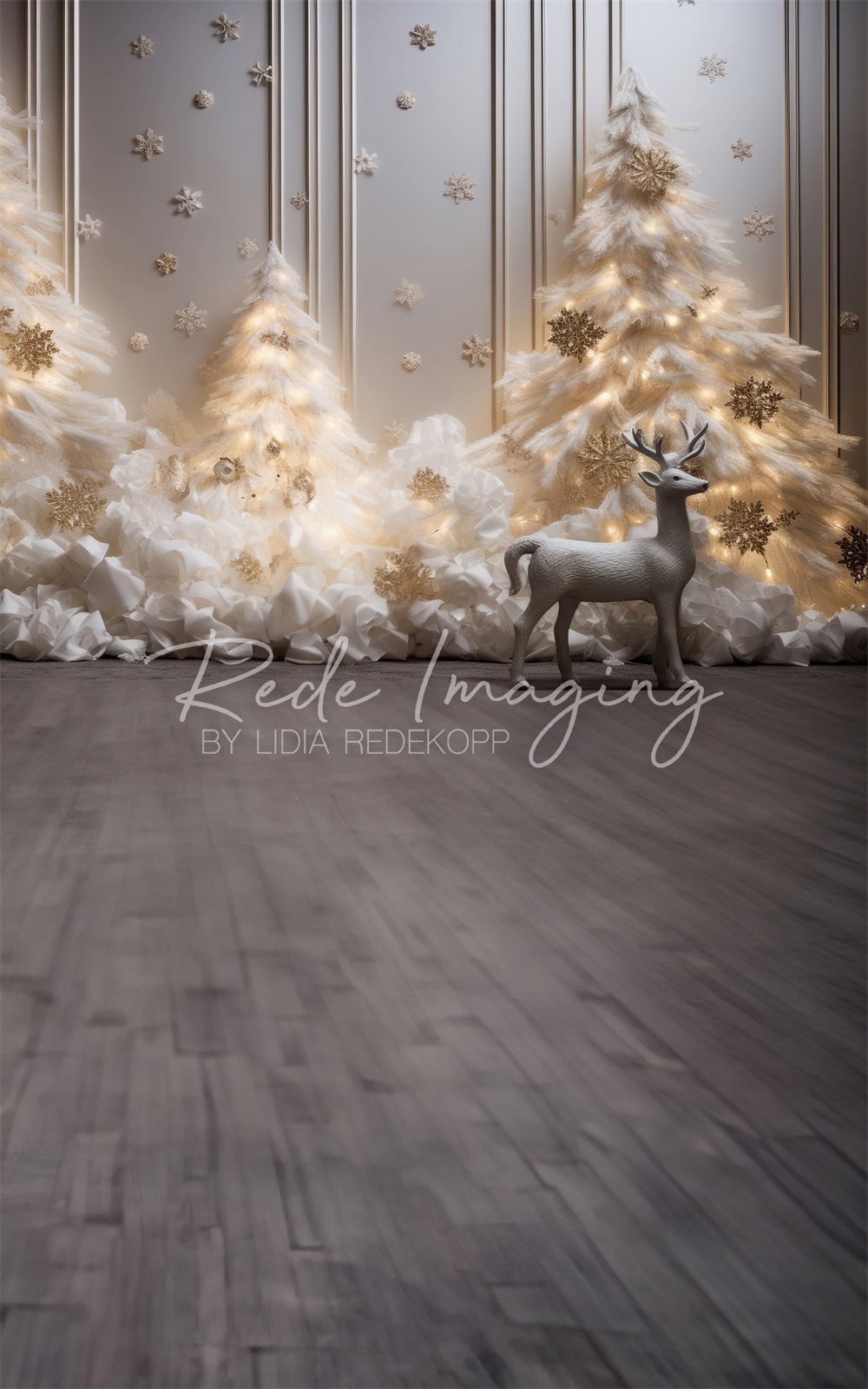 Kate Sweep Warm Christmas Deer Backdrop Designed by Lidia Redekopp -UK