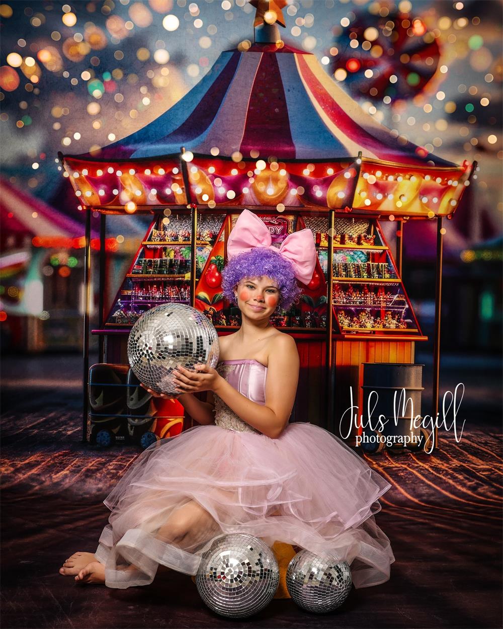 Kate Sweep Modern Carnival Circus Candy Store Backdrop Designed by Lidia Redekopp -UK