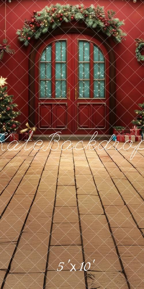 Lightning Deals Kate Sweep Christmas Tree Arched Retro Door Backdrop Designed by Lidia Redekopp -UK