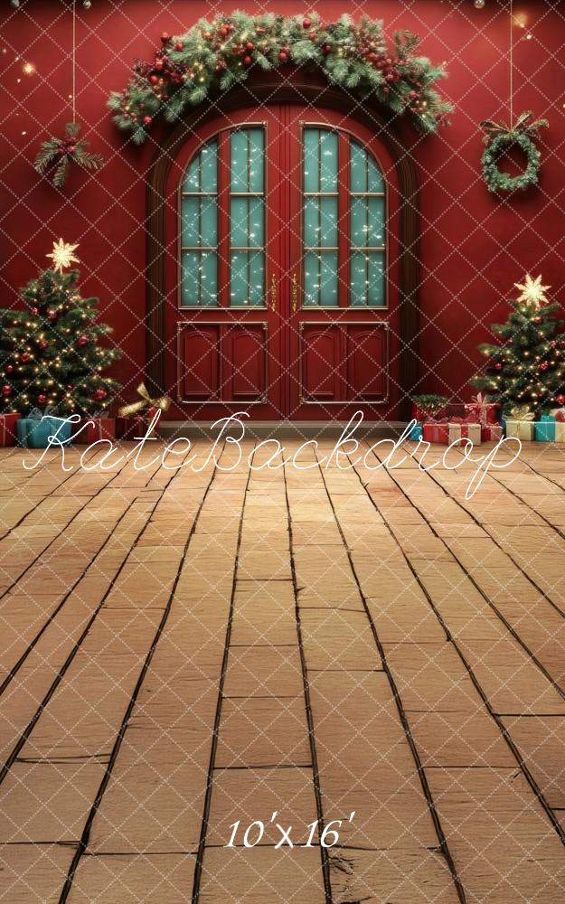 Lightning Deals Kate Sweep Christmas Tree Arched Retro Door Backdrop Designed by Lidia Redekopp -UK