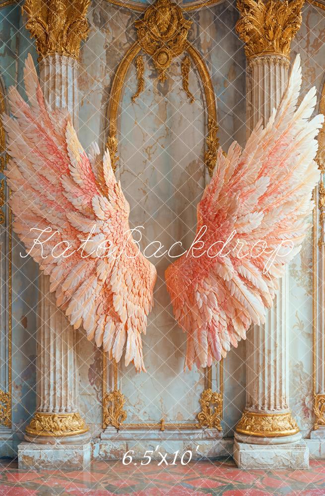 Lightning Deals  Kate Angel Pink Wings Vintage Backdrop Designed by Emetselch -UK