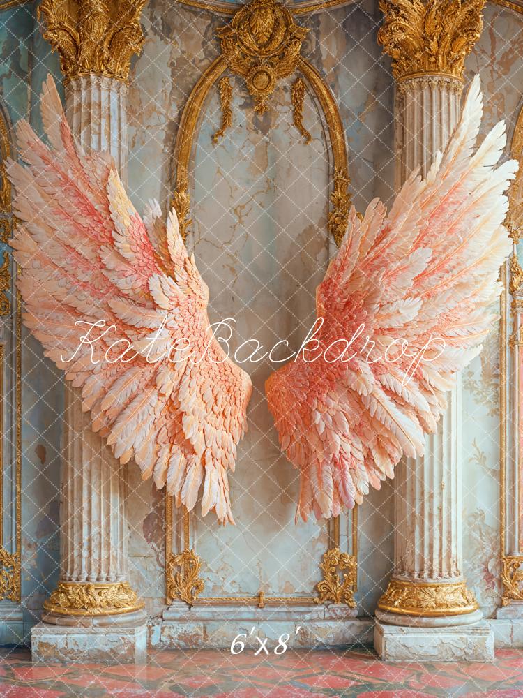 Lightning Deals  Kate Angel Pink Wings Vintage Backdrop Designed by Emetselch -UK