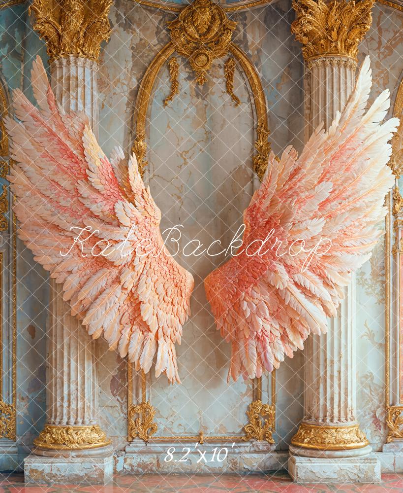 Lightning Deals  Kate Angel Pink Wings Vintage Backdrop Designed by Emetselch -UK