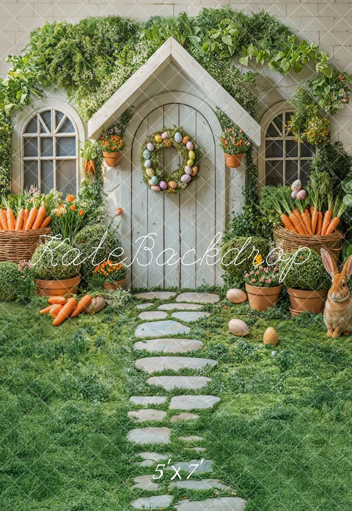 Kate Easter House Bunny Garden Carrots Backdrop Designed by Emetselch -UK