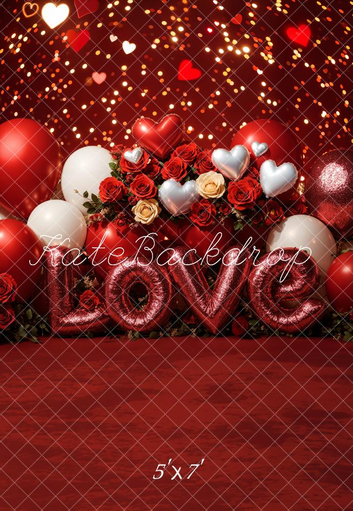 Kate Valentine's Day Love Balloons Roses Backdrop Designed by Emetselch -UK