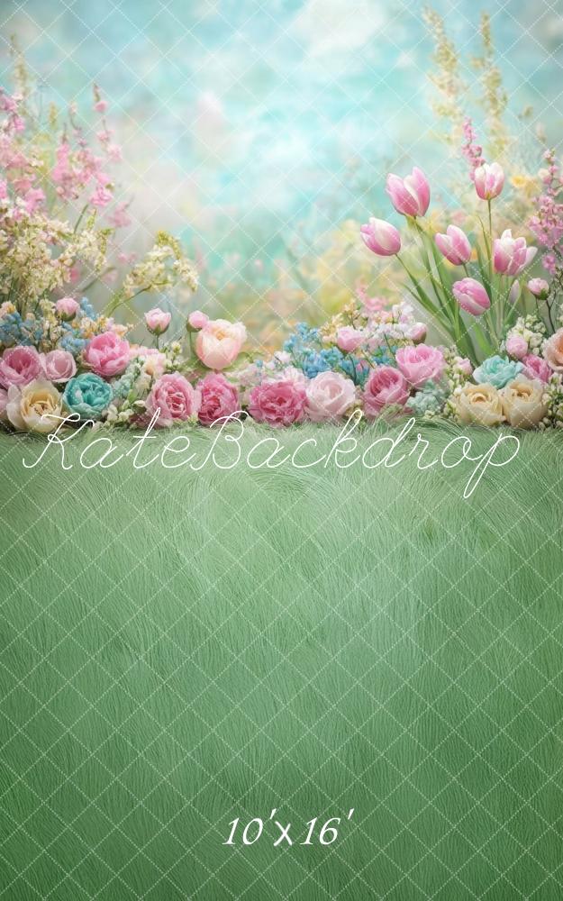 Kate Sweep Spring Floral Pastel Tulips Garden Backdrop Designed by Lidia Redekopp