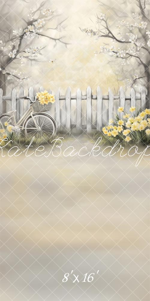 Kate Sweep Easter Spring Bicycle Fence Backdrop Designed by Lidia Redekopp -UK