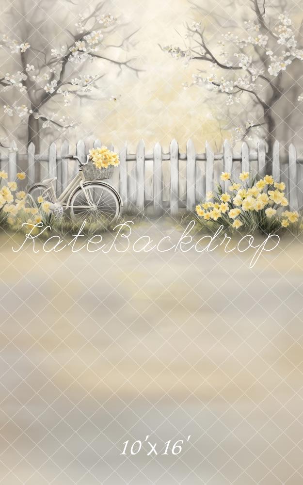 Kate Sweep Easter Spring Bicycle Fence Backdrop Designed by Lidia Redekopp -UK