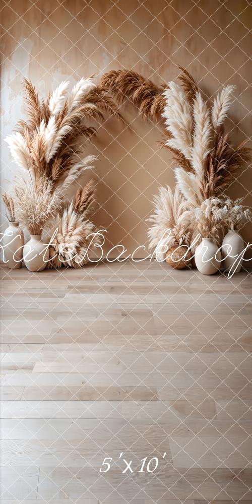 On Sale Kate Sweep Boho Floral Arch Beige Backdrop Designed by Emetselch -UK