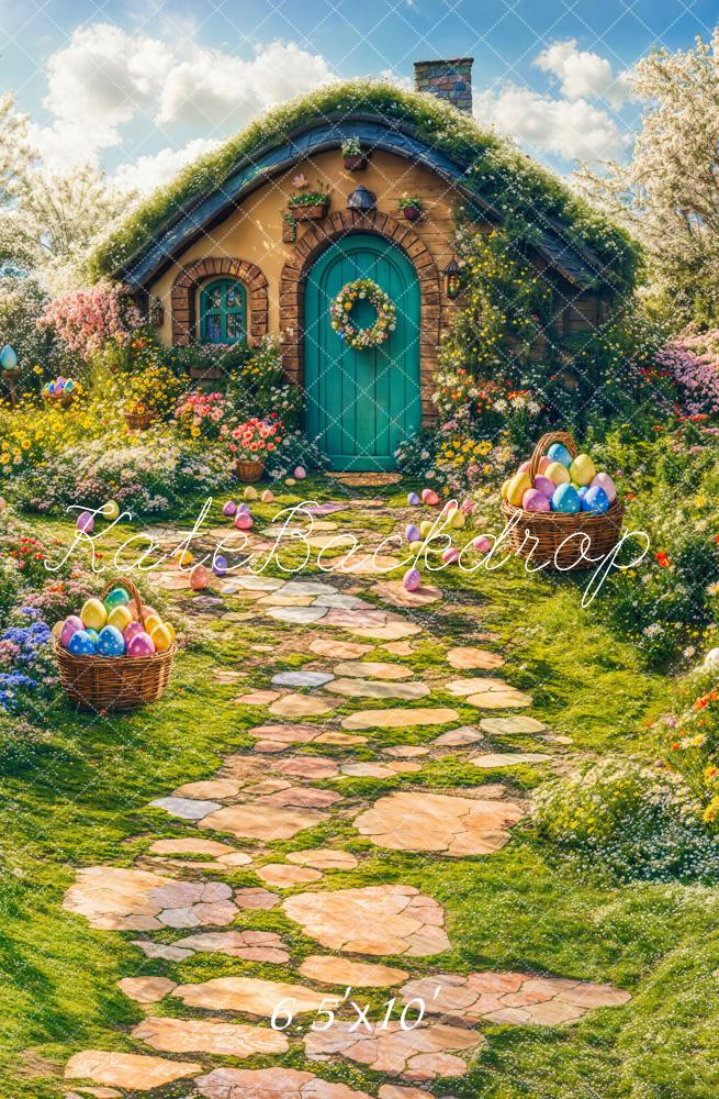 Kate Easter Spring House Eggs Path Backdrop Designed by Emetselch