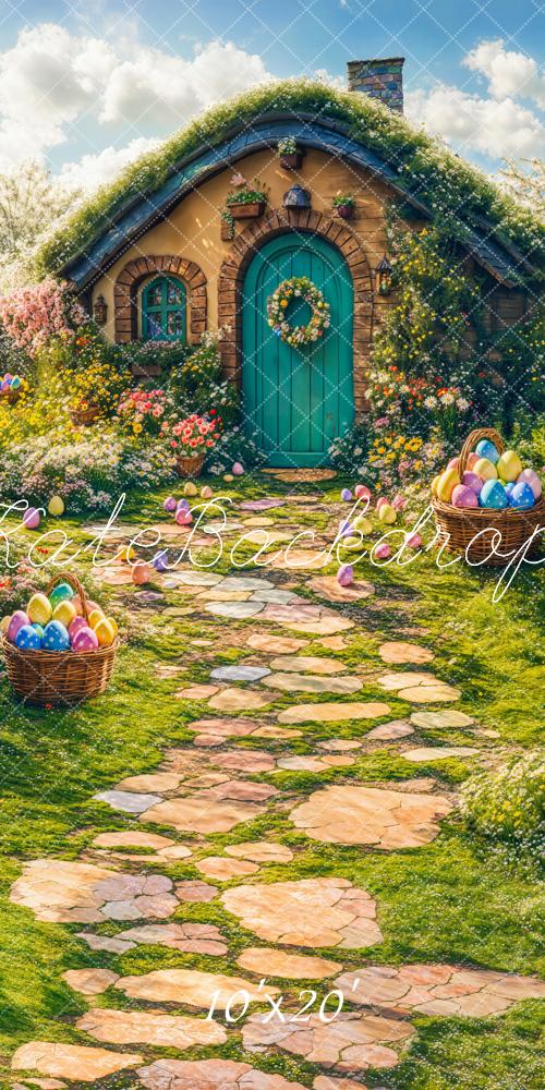 Kate Easter Spring House Eggs Path Backdrop Designed by Emetselch