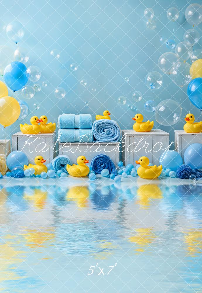 Kate Cake Smash Duck Balloon Shower Bubble Backdrop Designed by Emetselch