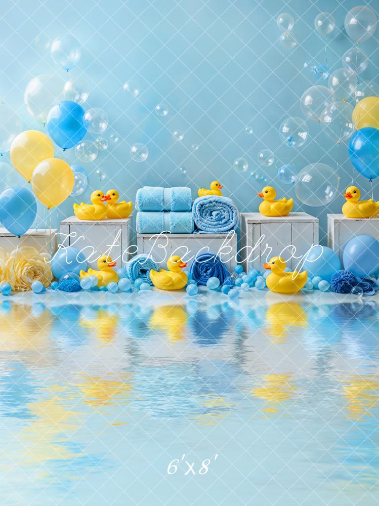 Kate Cake Smash Duck Balloon Shower Bubble Backdrop Designed by Emetselch