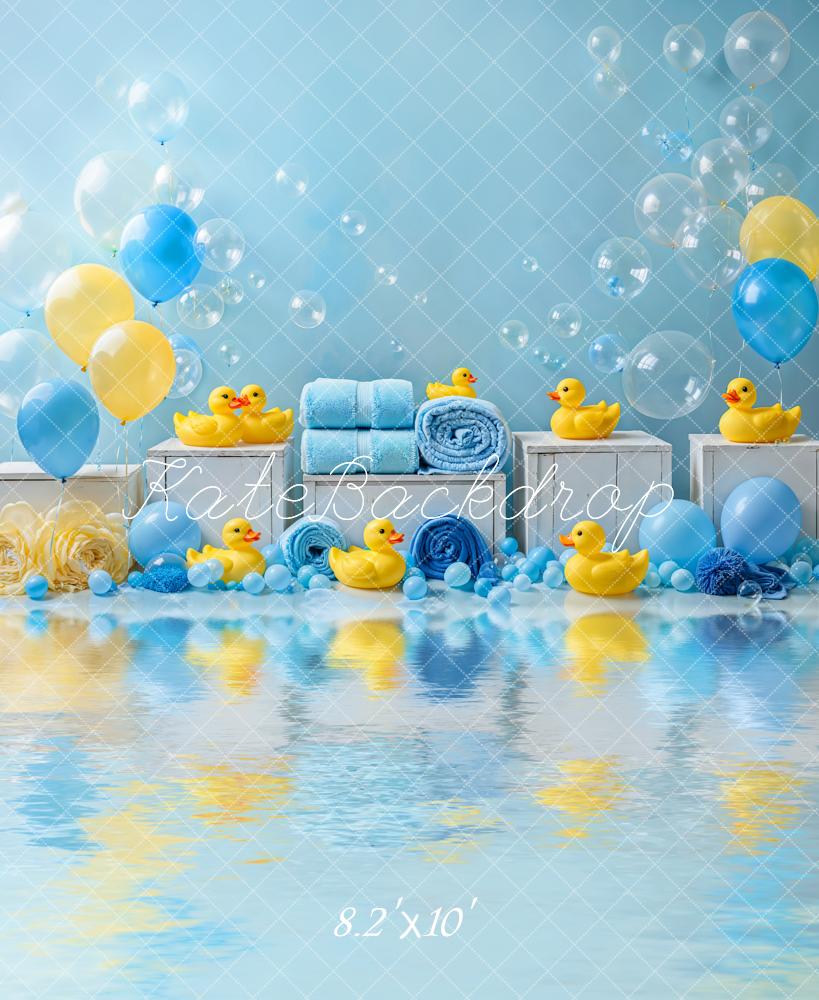 Kate Cake Smash Duck Balloon Shower Bubble Backdrop Designed by Emetselch