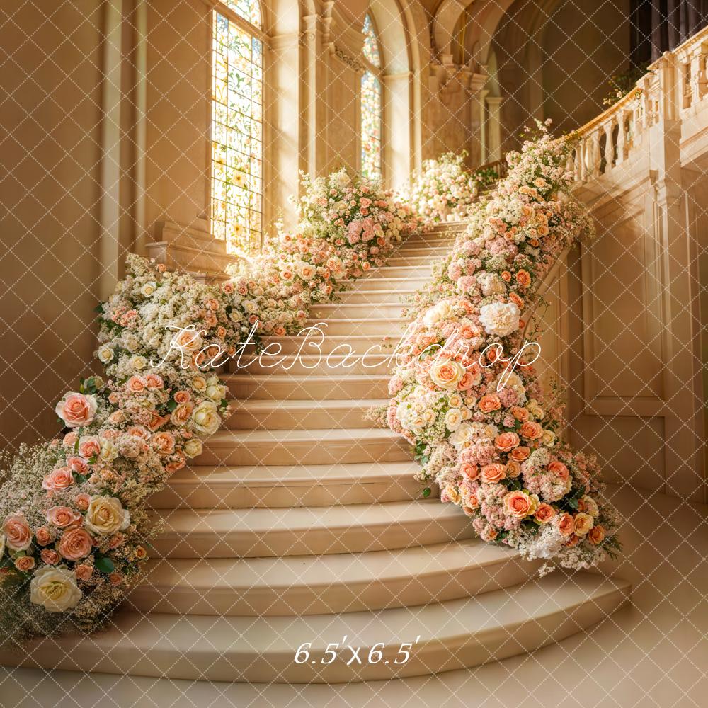 Kate Spring Cascading Stairs Floral Wedding Backdrop Designed by Emetselch -UK